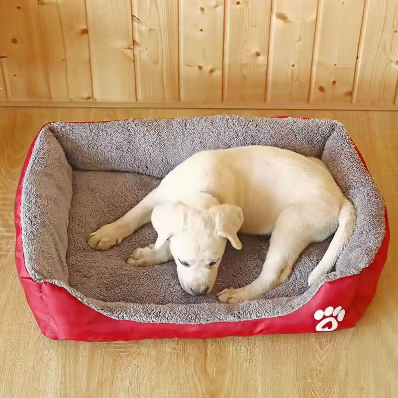 Cama de Felpa Grande para Perros y Gatos