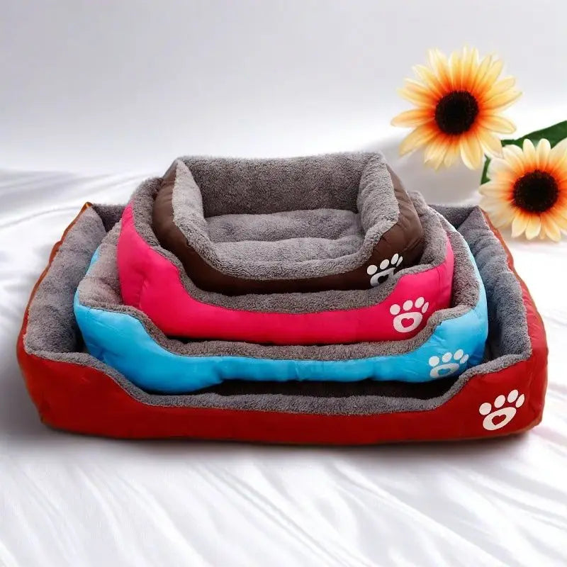 Cama de Felpa Grande para Perros y Gatos